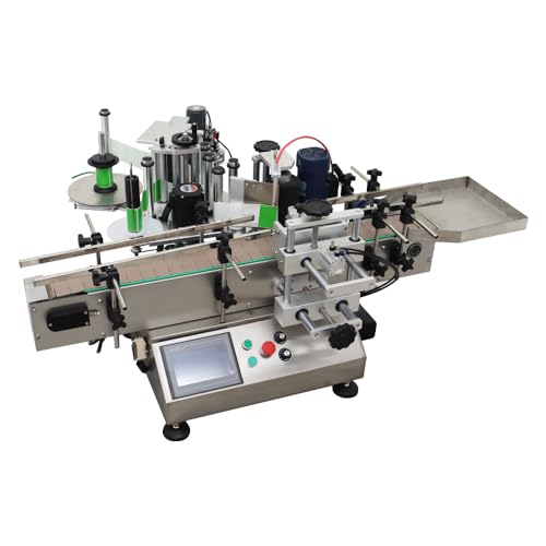HayWHNKN Automatic Round Bottle Label Applicator with Chain Plate Conveyor & Coding Function - High Speed 110v Desktop Labeling Machine