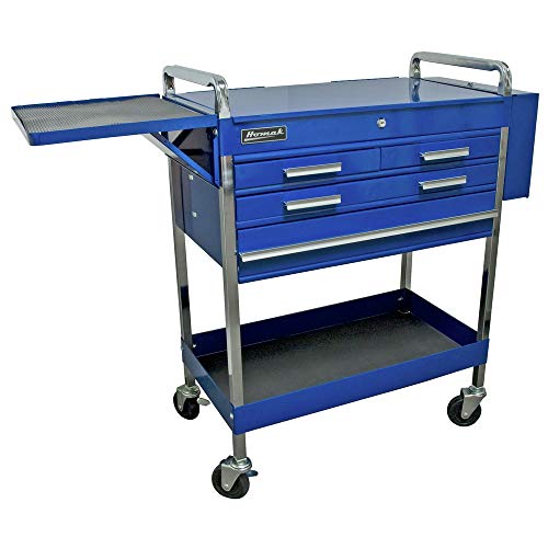 Homak Mfg. Co., Inc. 4-Drawer Flip-Top Utility Super Cart, Blue, 30 Inches