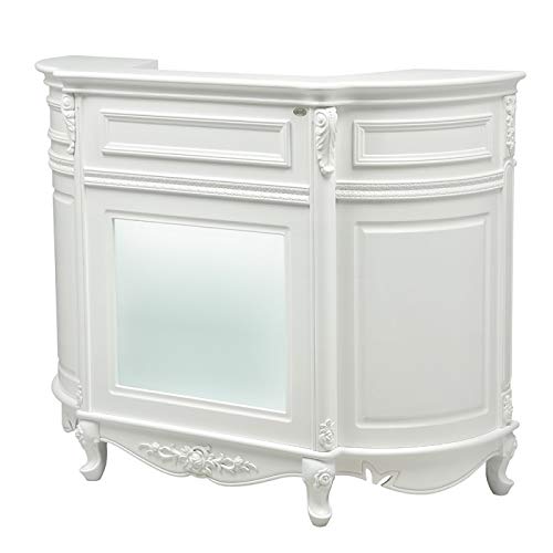 Dir Reception Desk with LED Lighted Front Glass Panel