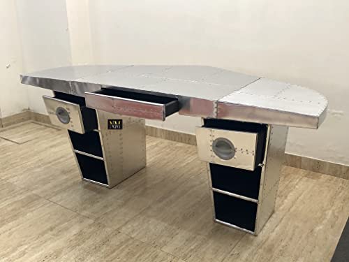 NauticalMart Aviator Wing Desk Aluminium Home Office Decor Furniture (72 Inches)