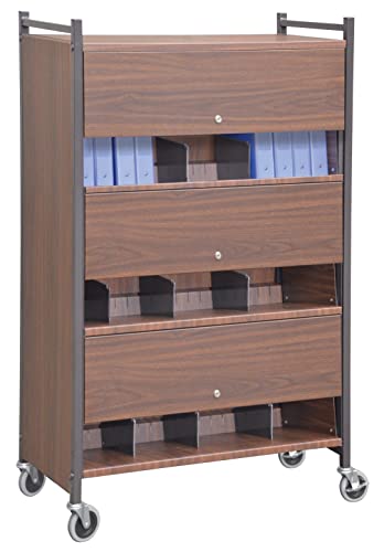 Omnimed Lockable 3 Tier Woodgrain Chart Rack - American Made