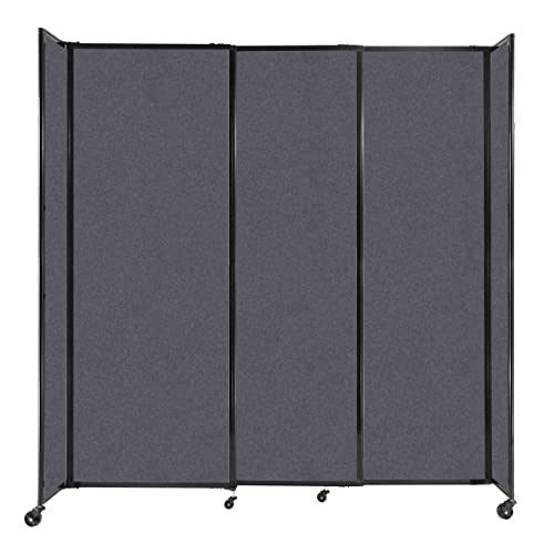 VERSARE Straightwall Sliding Portable Wall Partition | Freestanding Office Dividers | Locking Wheels | Dark Gray SoundSorb Panels