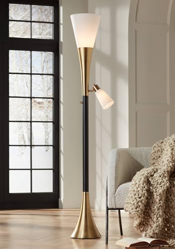 Possini Euro Design Fortuna Torchiere Floor Lamp with Reading Light