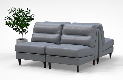 BREAKtime 4 Person Waiting Reception Lounge Chairs Set - Model 8145 4pc - Graphite Gray Leather