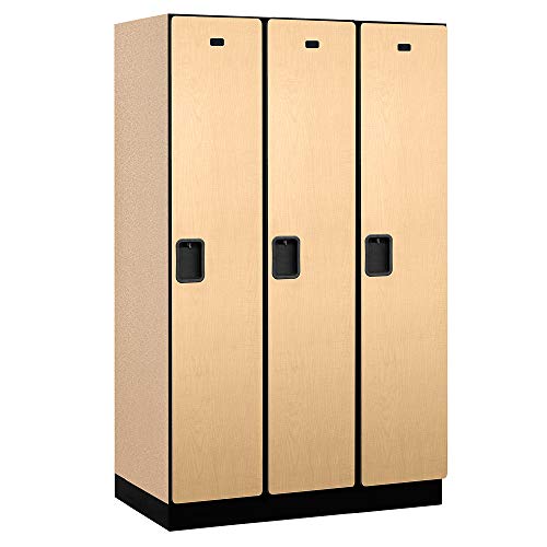 Salsbury Industries Extra Wide Designer Wood Locker - 1-Tier, 6ft H x 21in D, Maple