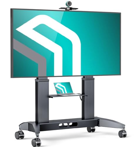 ONKRON Mobile TV Stand for 60” - 110” TVs up to 320 lbs - Height Adjustable with Wheels - VESA 1000x600 - Black