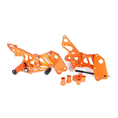 TAKENE Adjustable Rider Rear Sets for RC125 RC200 RC390 2014-2021 (Orange)
