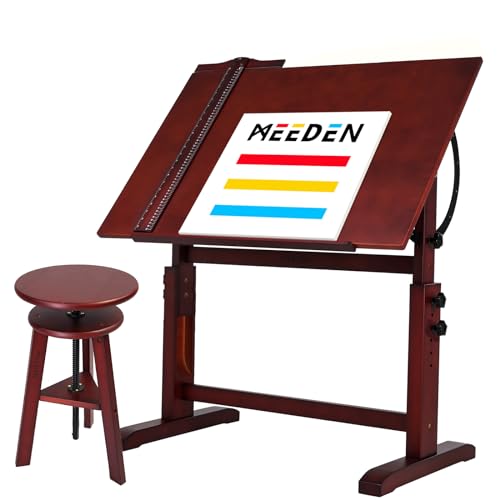 MEEDEN Vintage Wood Drafting Table & Stool Set