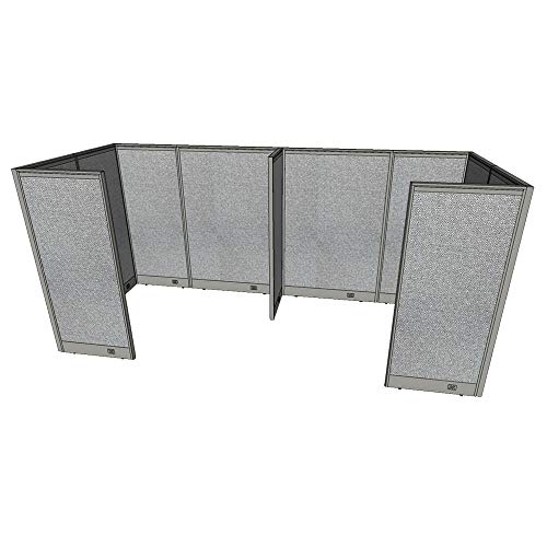 G GOF Office Partition Room Divider 2 Person Separate Workstation Cubicle (5.5'D x 12'W x 4'H), Grey