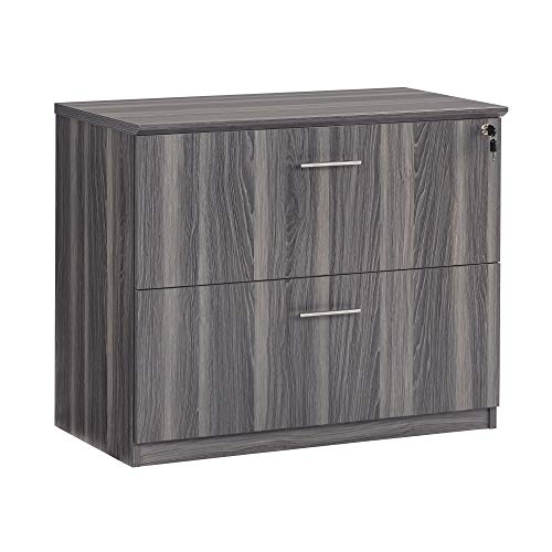 Safco Medina 2-Drawer Locking Lateral File Cabinet, Gray Steel Laminate