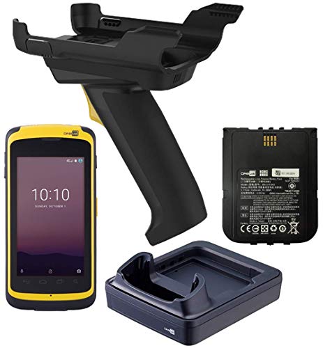 CipherLab RS51 Series Mobile Computer Barcode Scanner Bundle with Pistol Grip, Cradle, Extra Battery, Wi-Fi, 4G LTE, 4.7" Display