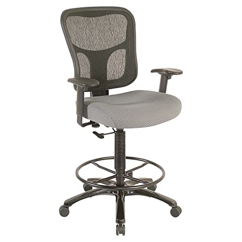 Tempur-Pedic Mid-Back Fabric Drafting Stool, Gray (TP8200-GREY)