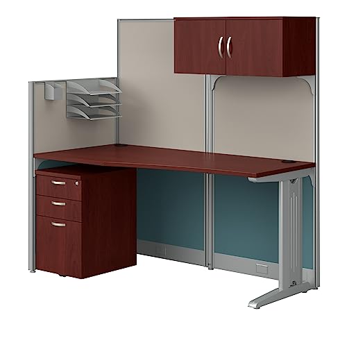 Bush Business Furniture Office in an Hour 65W x 33D Cubicle Workstation with Storage in Hansen Cherry