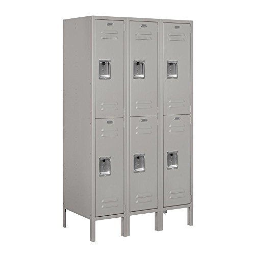 Salsbury Industries Double Tier Metal Locker 36" Wide 5' High Gray
