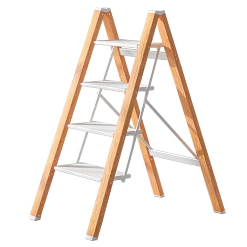 None Folding Stepstool Aluminum Alloy Multifunctional Flower Stand Rest Stool 3/4 Step Living Room Bedroom Storage Rack White 45 * 84.5 * 86.2cm