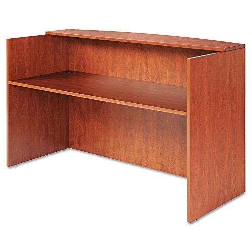 Alera Valencia Series Reception Desk with Counter, Cherry - 71w x 35 1/2d x 42 1/2h