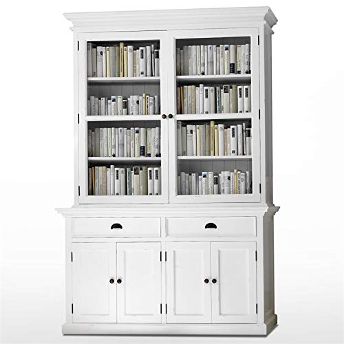 Beaumont Lane Wood China Cabinet/Hutch Buffet/Bookcase in Pure White