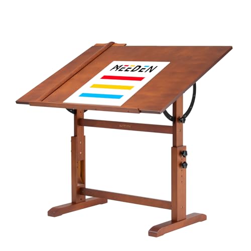 MEEDEN Extra Large Wood Drafting Table, 30" x 42" Artist Drawing Desk, Height Adjustable & Tilting Tabletop
