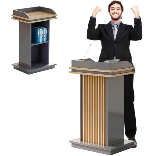 Generic Wooden Podium with Shelf for Classroom, Church, Office & Home