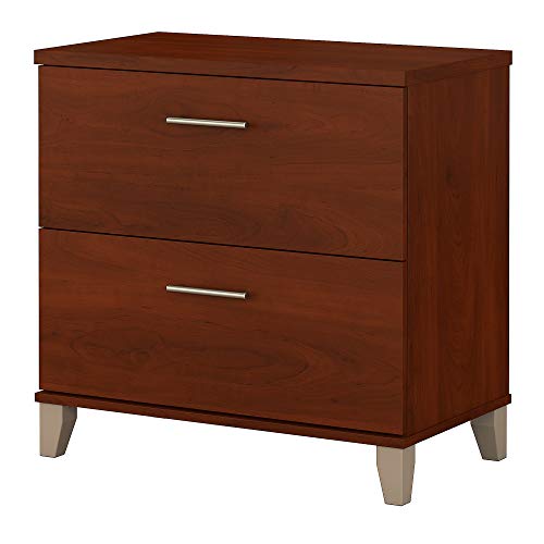 Bush Furniture Somerset 2 Drawer Lateral File Cabinet | Letter, Legal, and A4-Size Document Storage, 30W x 17D x 29H, Hansen Cherry