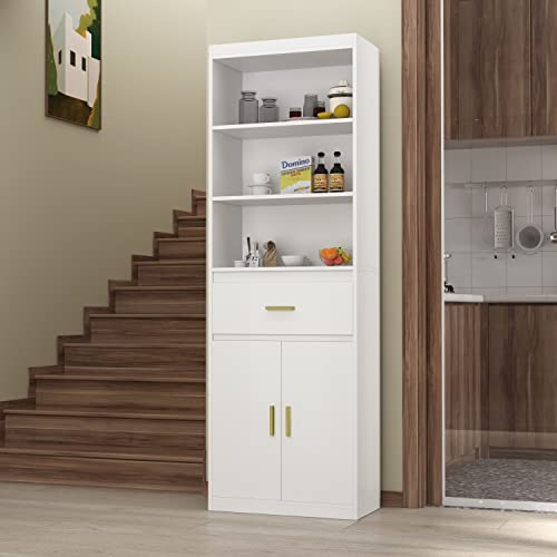 Overstock Linen Cabinet Bookcase Space Saving - 23.6" W x 70.8" H