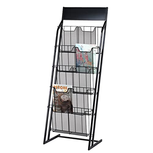 VimrOd Multi-Layer Mesh Magazine Rack, 5-Layer Office Document Organizer (Black)