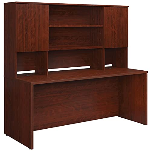 Pemberly Row Contemporary Classic Cherry Shell and Hutch 72" x 30