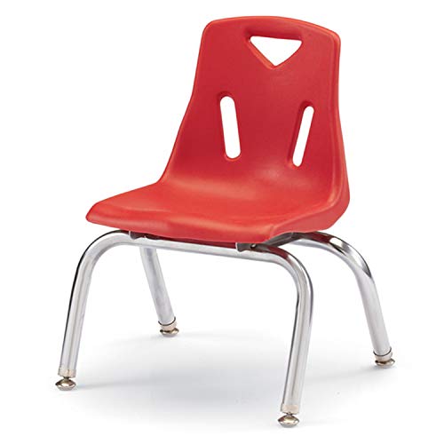 Berries Stacking Chairs with Chrome-Plated Legs, Red, Pack of 6