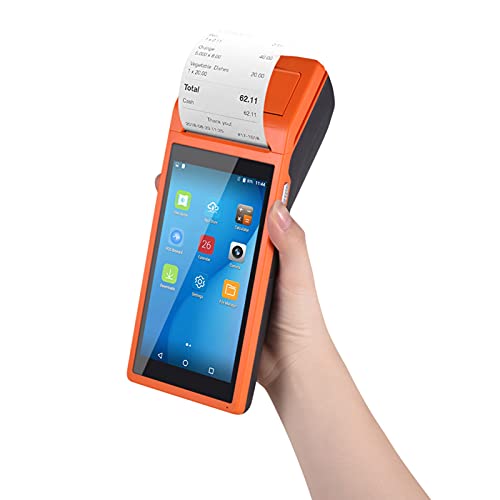BISOFICE POS Receipt Printer, Android 6.0 OS Mobile POS, 58mm Receipt Printer, 5.45" Touch Screen PDA Printer Supports 3G WiFi BT4.0 USB OTG Bluetooth, Handheld POS Machine Terminal Printer