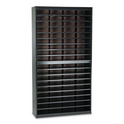 Safco Literature Organizer with Steel Frames and Shelves, 72 Compartments, Letter Size, Black (Pack of 2)