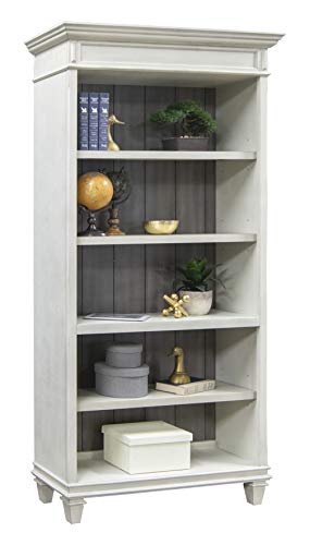 Martin Furniture Hartford White Open Wood Bookcase & Storage Cabinet