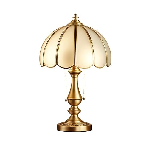 None European Light Luxury Desk Lamp Copper Antique Bedside Lamp