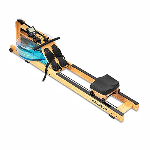 Outroad Rowing Machine for Home Gym Use, Water Wooden Rower with LCD Monitor, Outdoor Indoor Fitness Exercise Training Sports Equipment