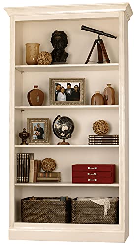 Howard Miller Oxford Center Bookcase 920-006 - Antique Vanilla Finish, Vertical Home Décor