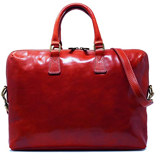 Floto Milano Slim Red Briefcase Attache Lap-top Case