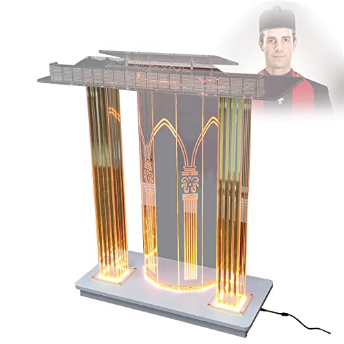 JOuan Acrylic Church Podium Stand with Wheels