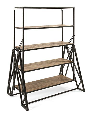 Imax IMX-97275 Convertible Dining Table Bookshelf, Black and Brown, One Size,