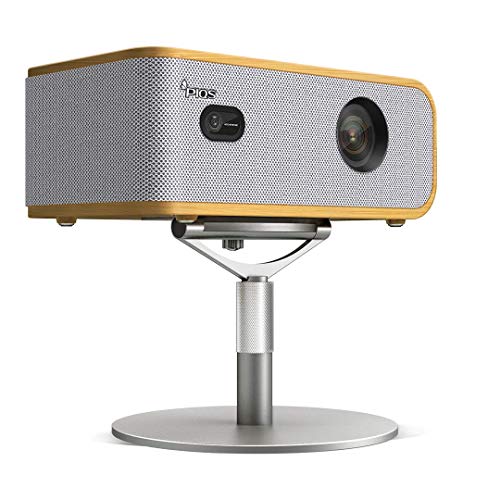 PIQS Q1 Home 4D Auto Keystone Pico Projector Bundle with Portalbe Projector Stand- Silver