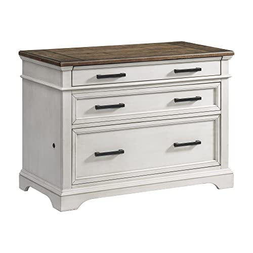 Intercon Drake Home Office Lateral File Cabinet, Rustic White & French Oak - Intercon Furniture
