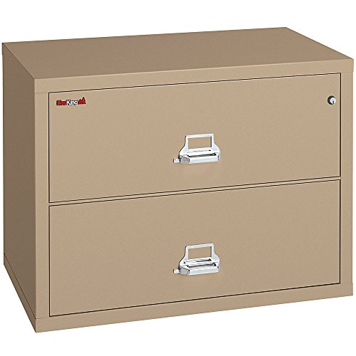 FireKing Fireproof 2-Drawer Lateral File - Sand Finish, Key Lock