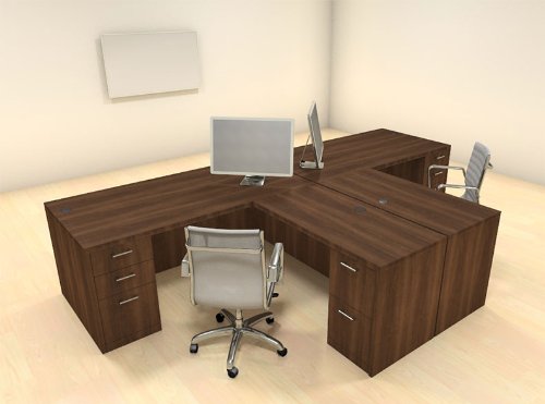 UTM Furniture Modern Executive Office Workstation Desk Set, CH-AMB-S4