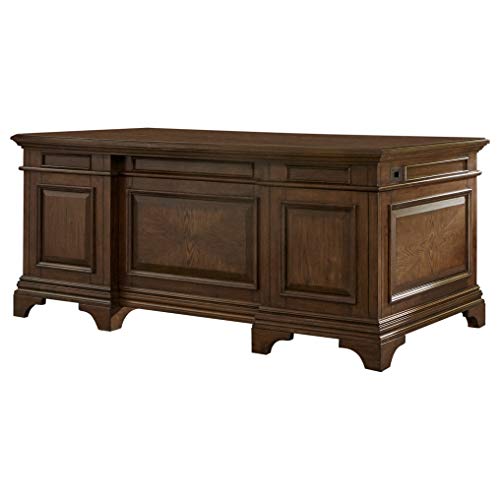 Coaster Home Furnishings Executive Desk with File Cabinets - Burnished Oak 881281