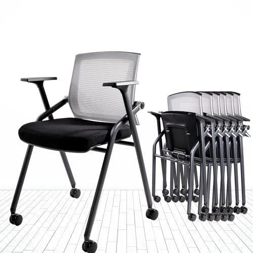 BLANEDUO Folding Conference Room Chairs with Lumbar Support, Stackable Office Guest Chairs - 20 Pack