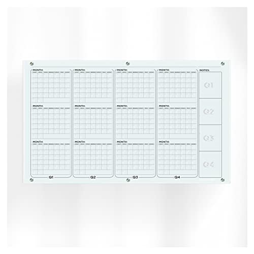 Giant Dry Erase Acrylic Calendar One Month Goals and Notes For Wall With  Mounting Hardware 