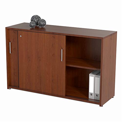 Linea Italia ZUC135 Credenza, Cherry/Silver