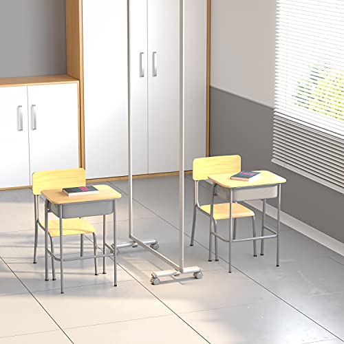 Flash Furniture Raisley Mobile Freestanding Clear Room Divider Sneeze Guard