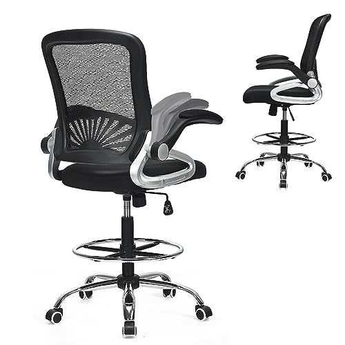 POWERSTONE Tall Drafting Chair with Footrest, Ergonomic Adjustable Height Stool (6 pcs)