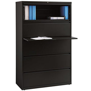 Hirsh HL8000 Series 42" 5 Drawer Lateral File Cabinet in Black