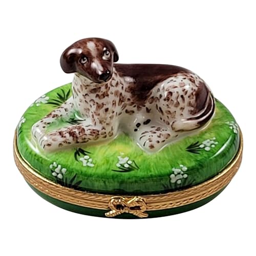 LIMOGES BOUTIQUE FINE FRENCH PORCELAIN German Short Haired Pointer Dog Figurine
