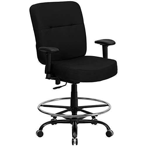 A Line Furniture Tuva Big and Tall Black Fabric Drafting Office Chair